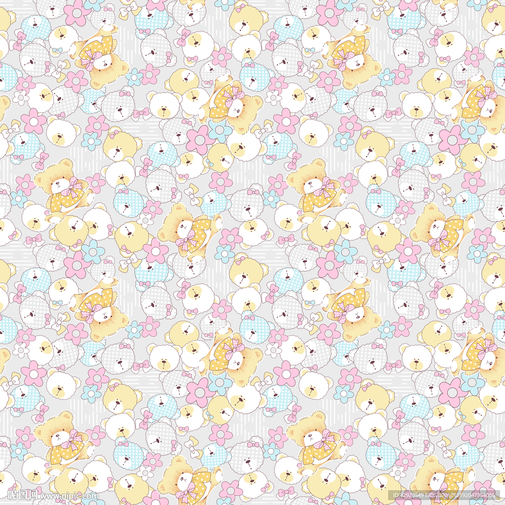 可爱卡通熊仔熊头乱花童装