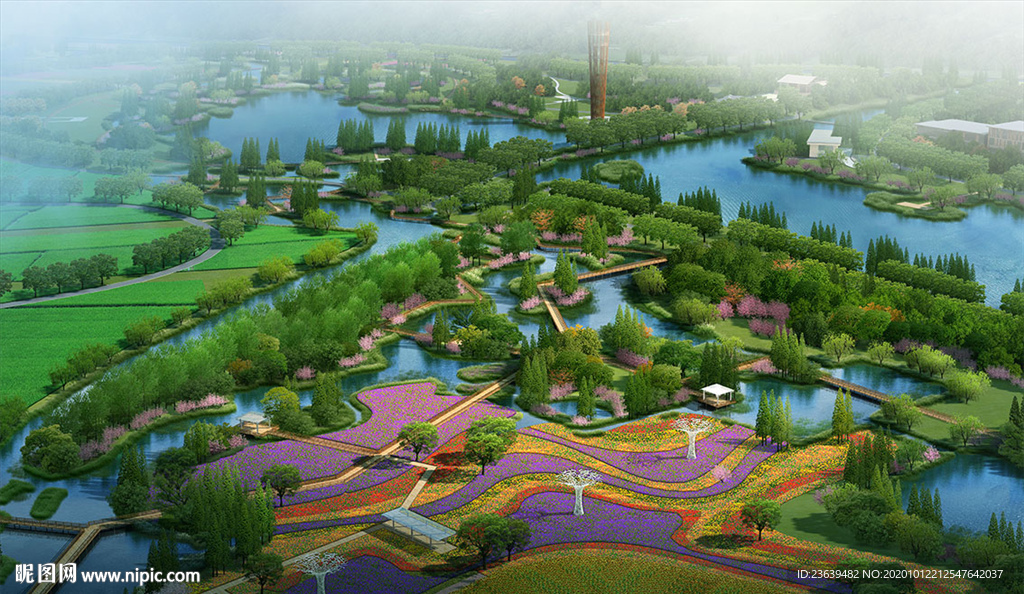 生态湿地风景区规划 效果图