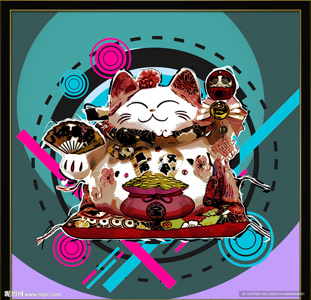装饰画招财猫