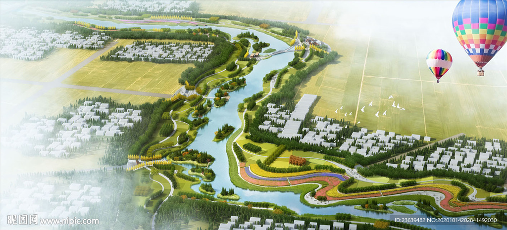 滨河带城市景观规划 效果图