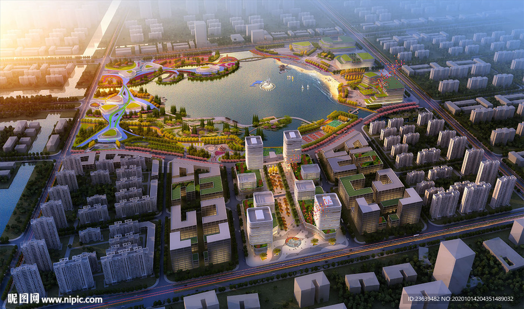 城市景观规划效果图