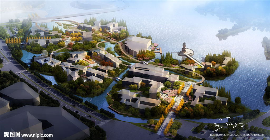 滨湖景观带规划效果图
