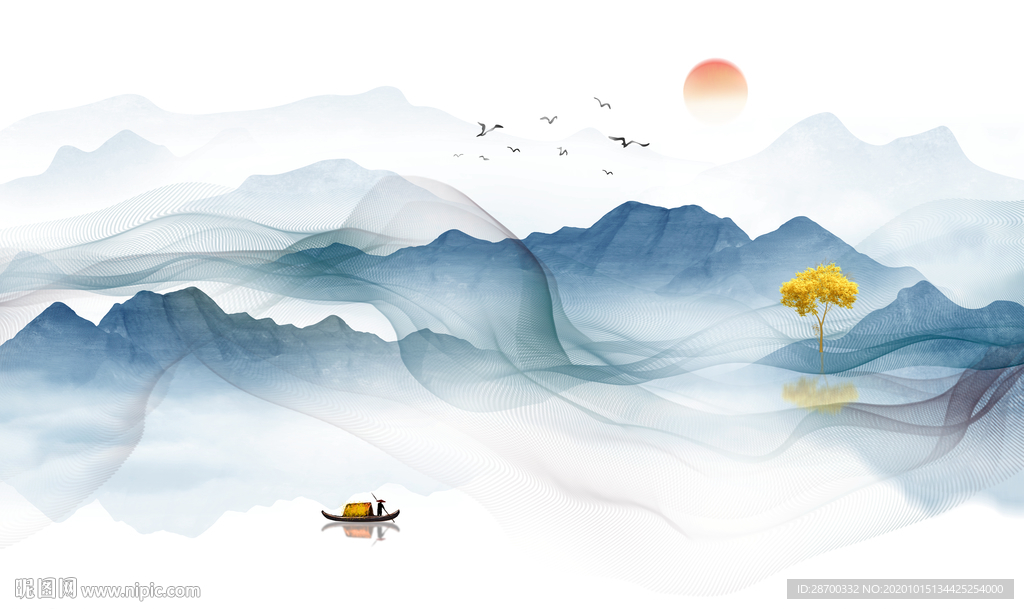 意境水墨山水画