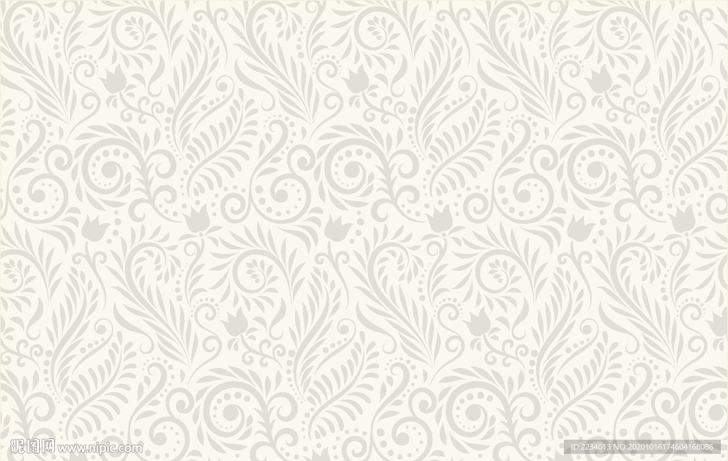 现代花叶组合布艺印刷花纹