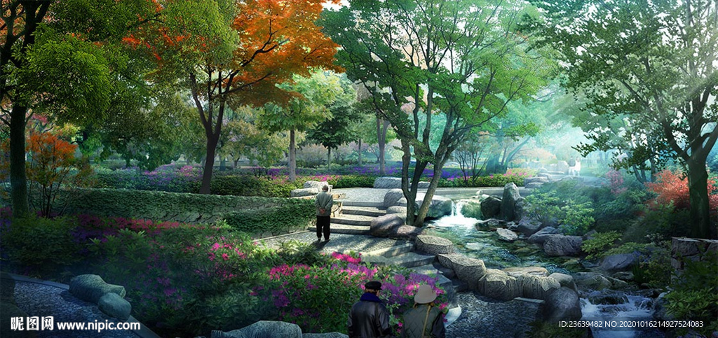 生态游园景观效果图