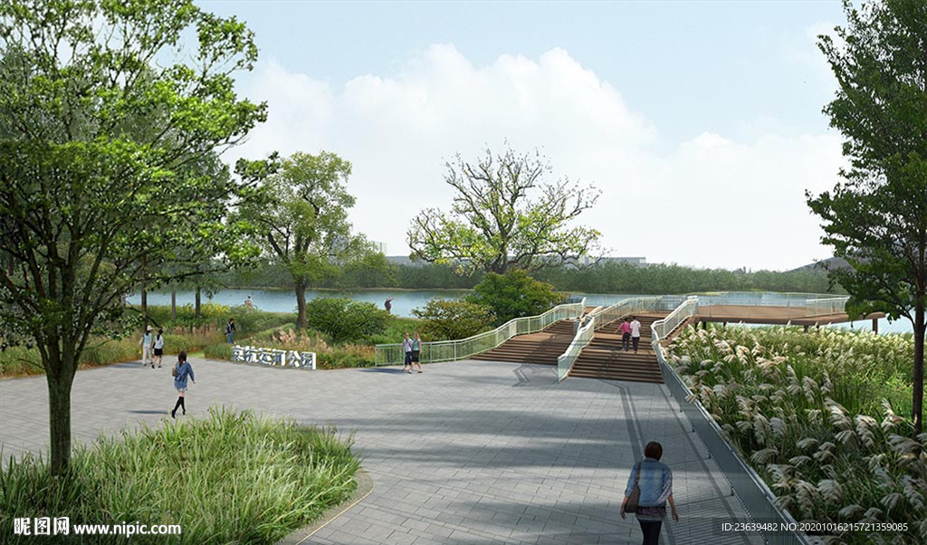 运河湿地公园景观效果图