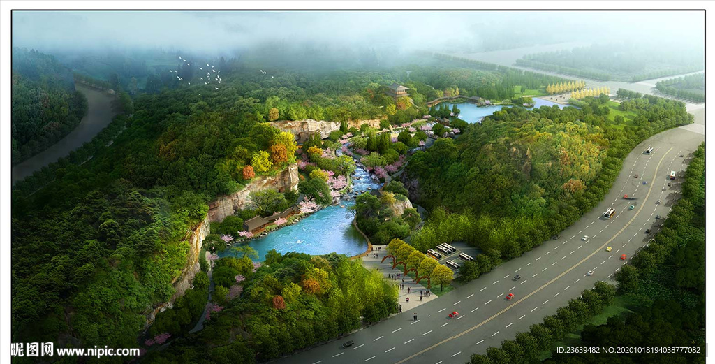 山谷旅游景点开发规划效果图