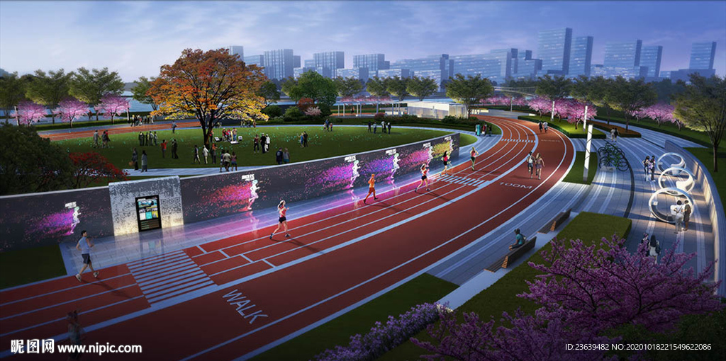 城市体育公园 夜景效果图