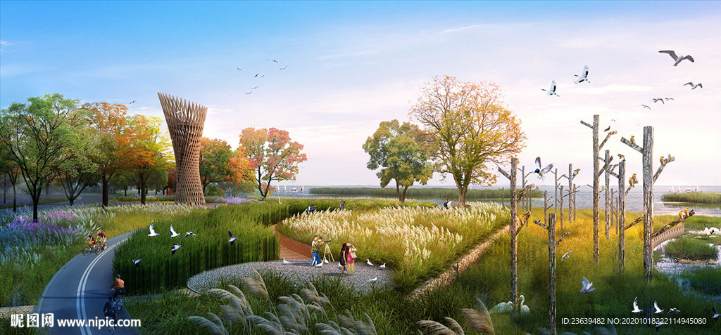 滨湖湿地公园 景观效果图