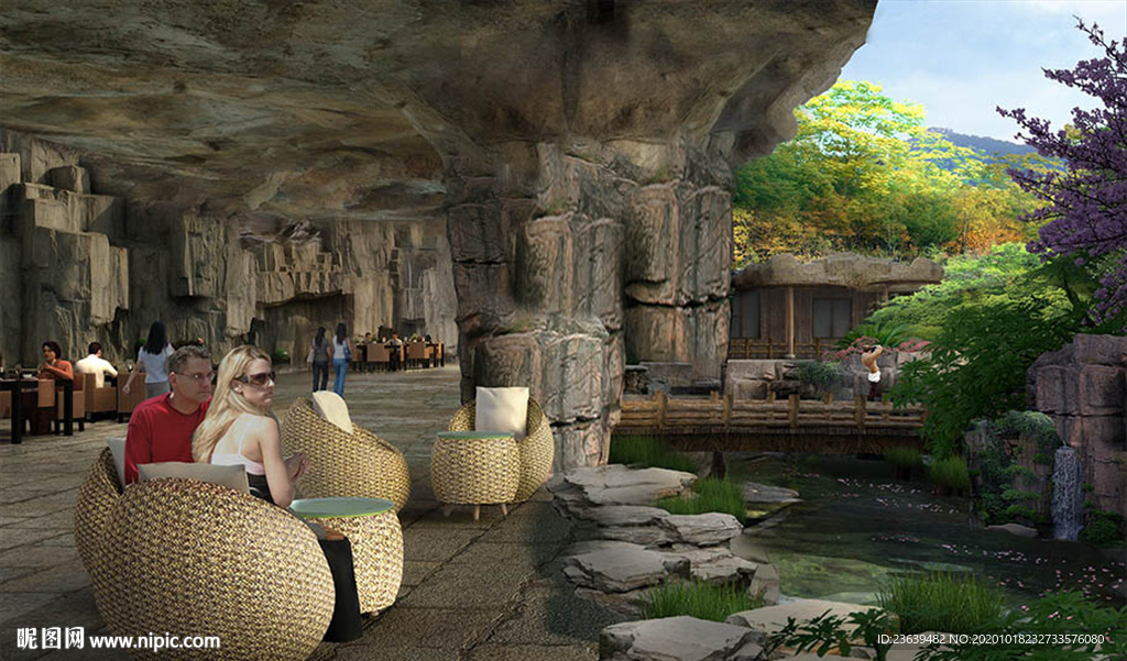 旅游景区休闲餐厅效果图