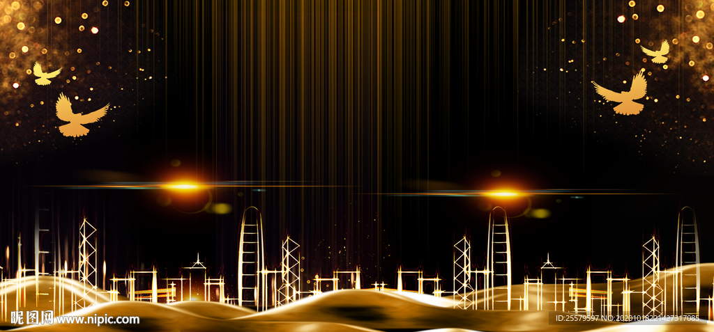 高档黑金房地产海报背景高贵背景