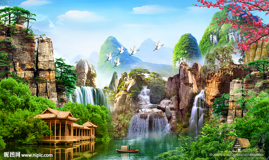 世外桃源电视背景墙