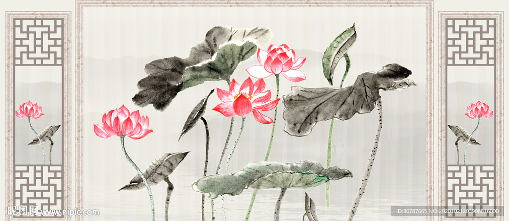 护墙板现代新中式背景墙