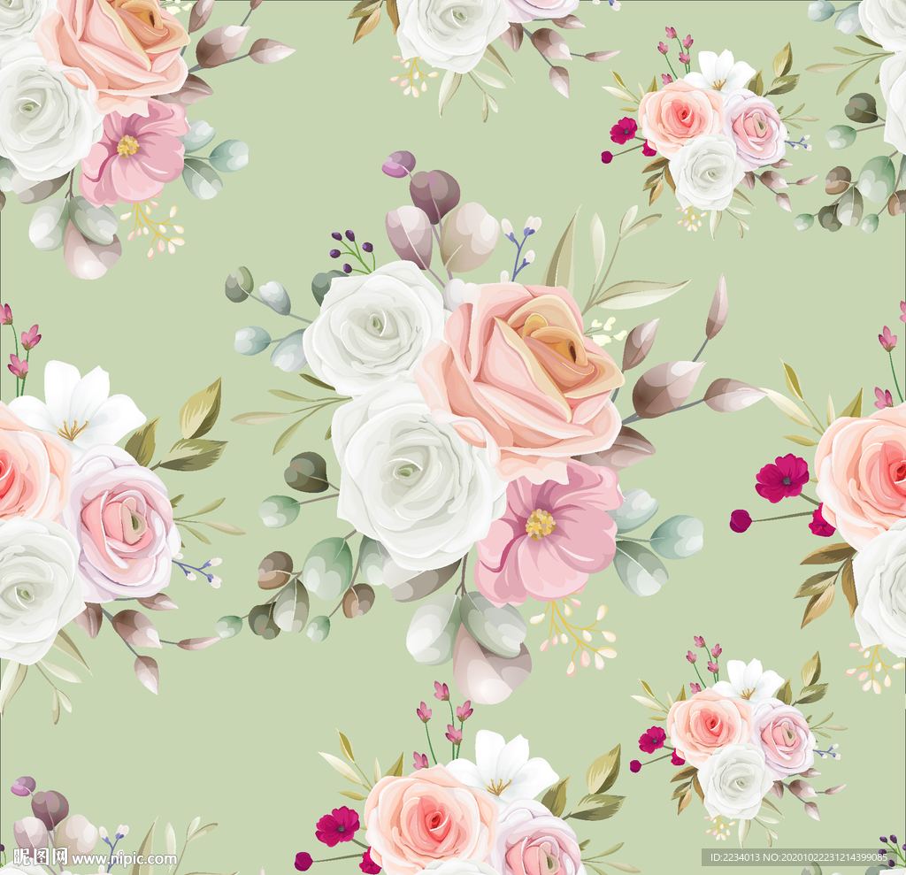 玫瑰花布艺彩色印刷花纹