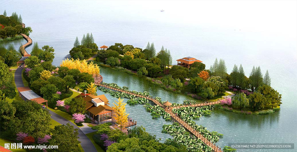 滨河景观带规划效果图