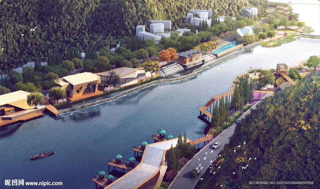 滨水景观规划设计效果图