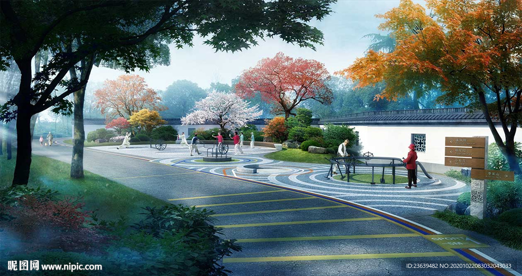 健身小广场景观效果图