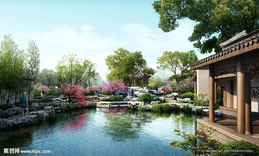 江南古建园林效果图