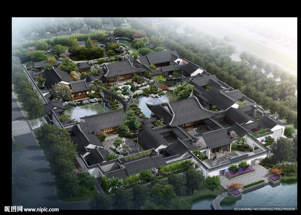 苏式古建园林效果图