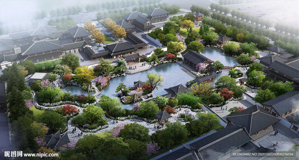 中式园林设计效果图