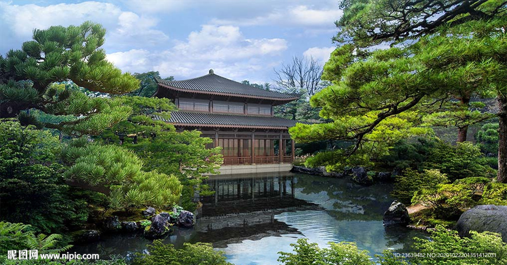 苏州园林庭院效果图