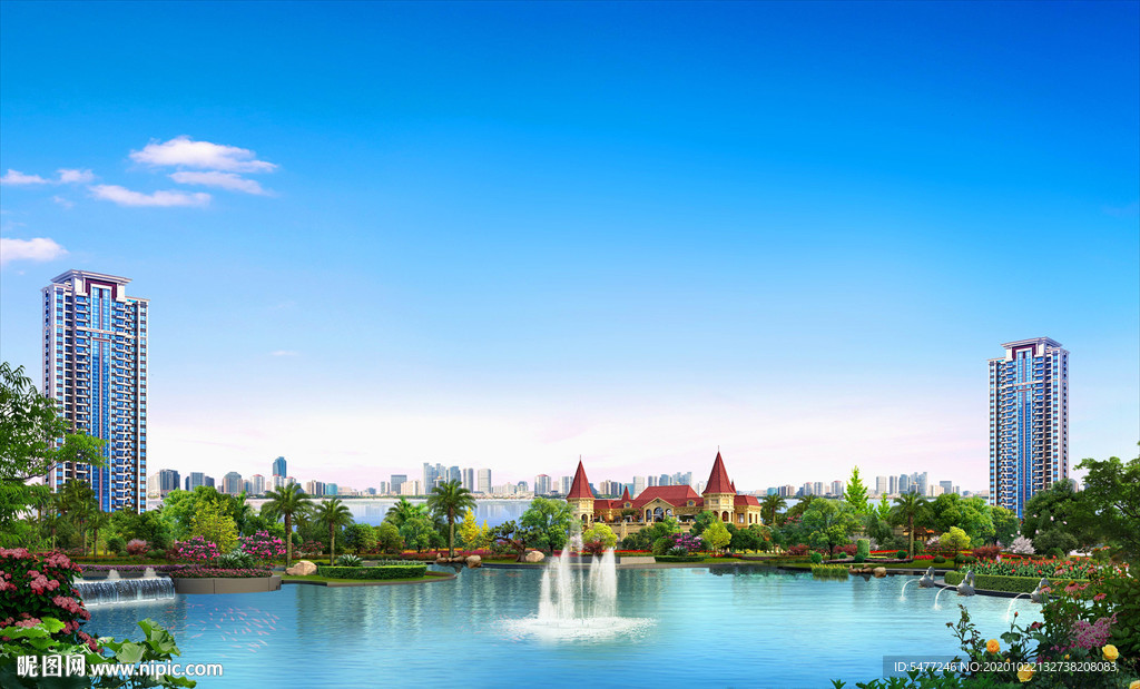 湖景 洋房 园林