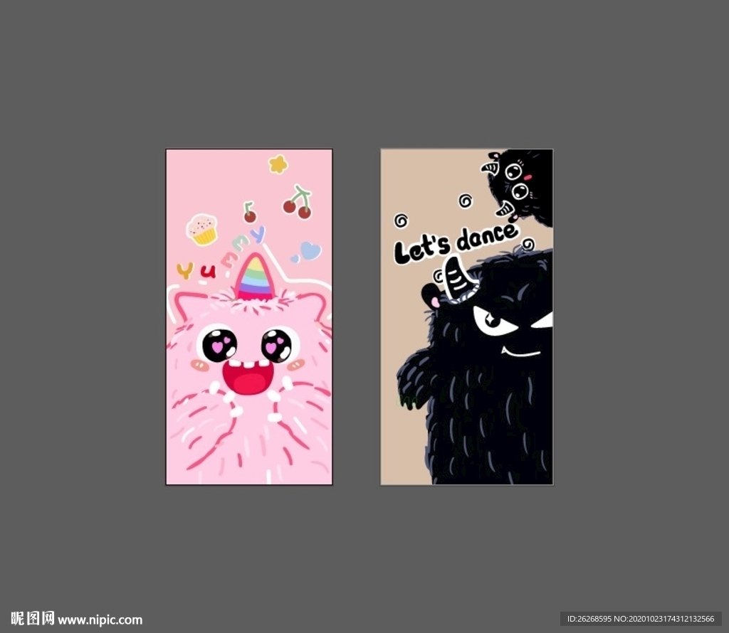 卡通小怪兽插画