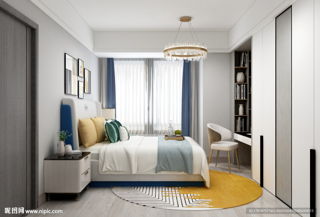 主人房卧室效果图