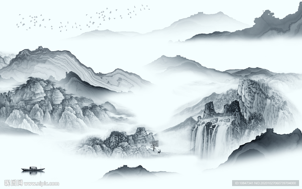 意境 新版山水画 TIF分层