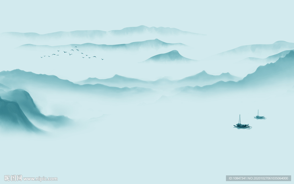 新中式新版山水画 TIF分层