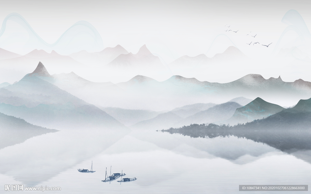 最新版山水画 TIF分层