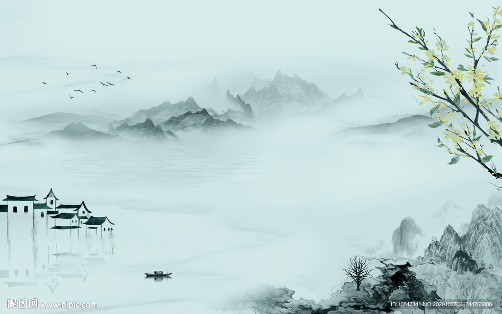 江南新版山水画 TIF分层