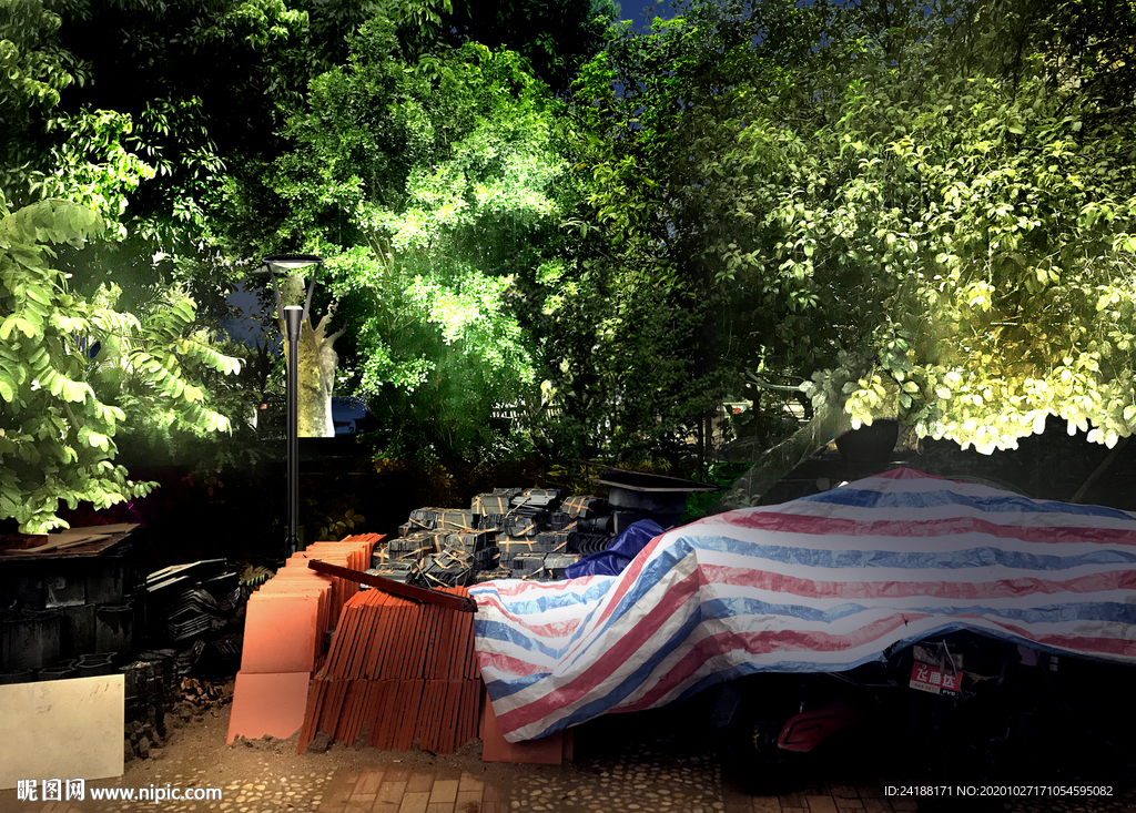 别墅亮化PSD分层素材