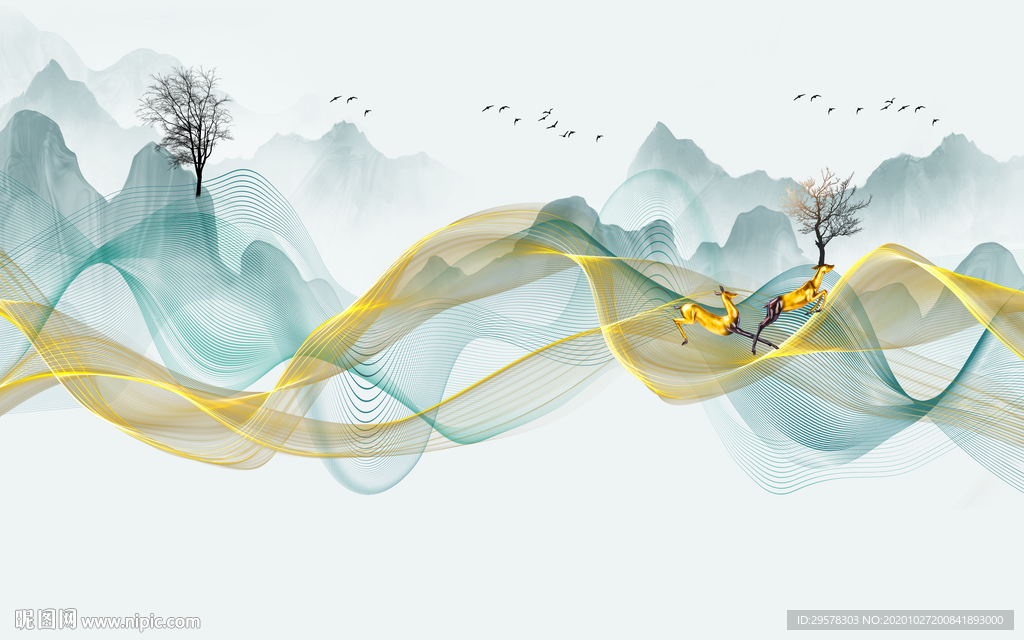 最新山水高清背景 TIF分层