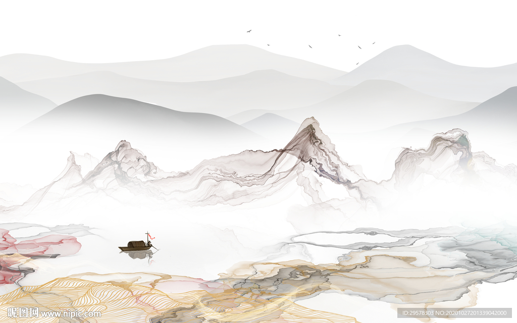 高端山水高清背景 TIF分层