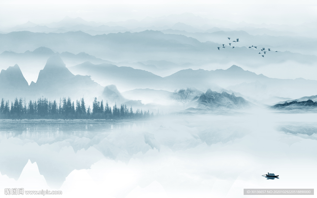 简约 新款现代山水 TIF分层