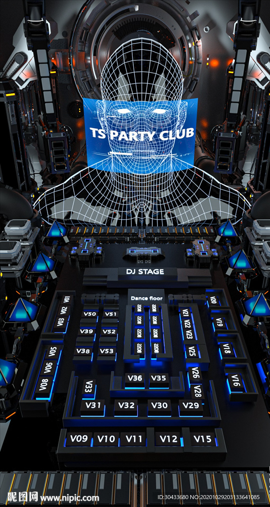C4D酒吧座位图 夜店座位图