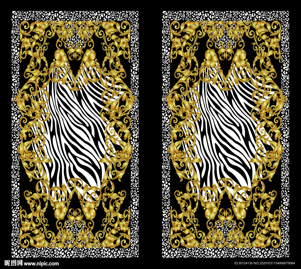 大牌 方巾 数码印花 链条 豹