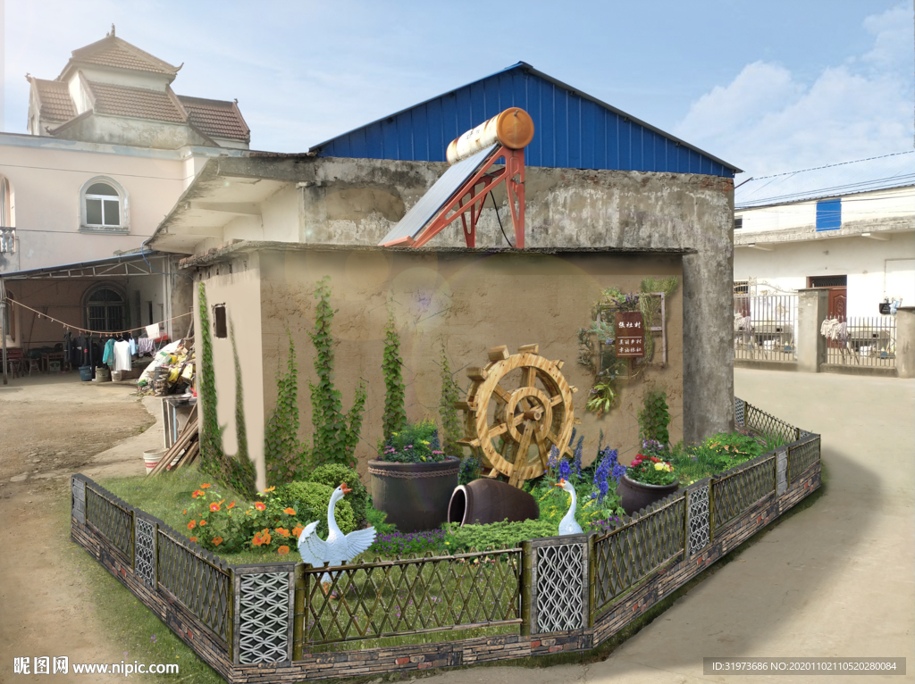 乡村景观围墙布置