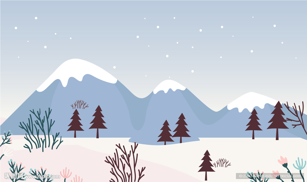 可爱风冬季插画