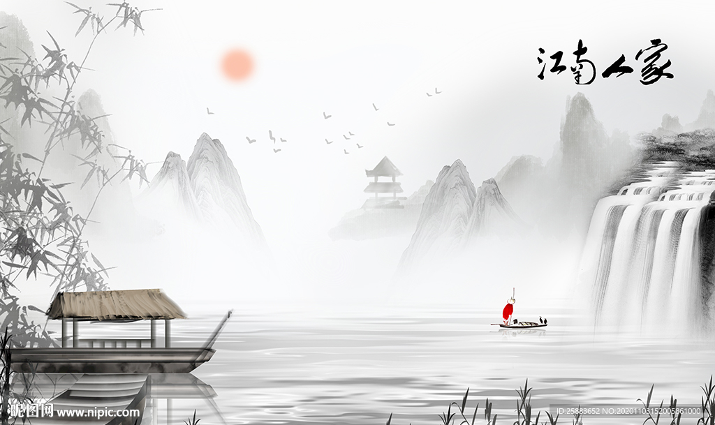 江南人家电视背景墙