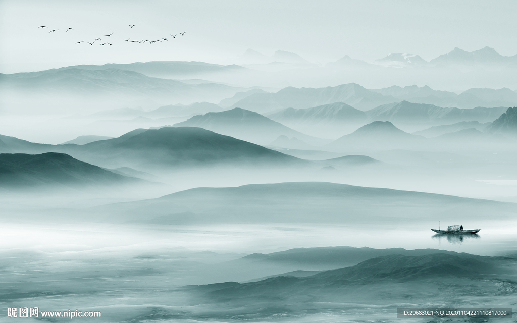 意境背景新山水画 tif分层