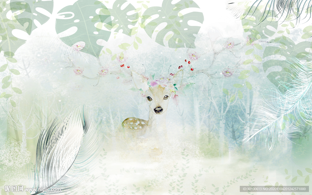 现代北欧无框画 TIF分层