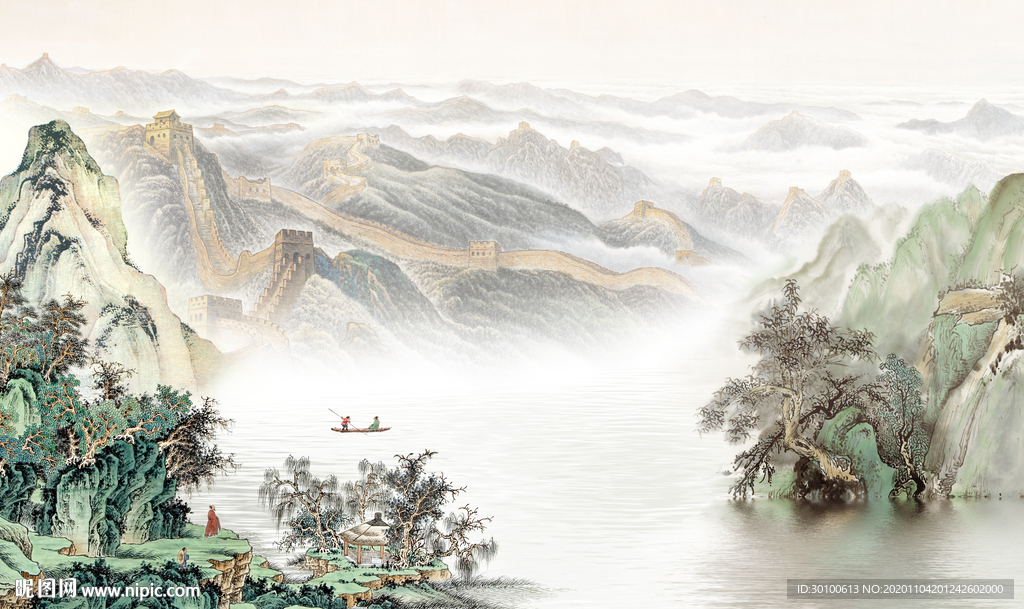 高档 爆款新山水画 TIF分层