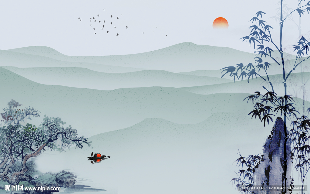 高清 爆款新山水画 TIF分层