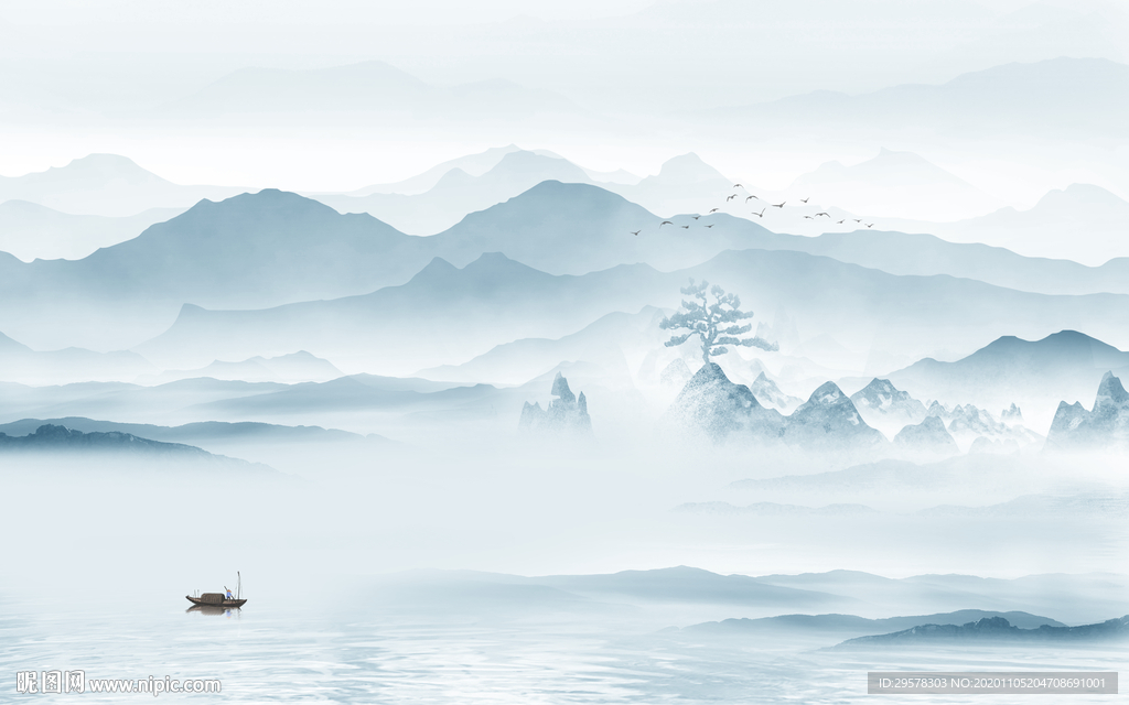 爆款客厅高清山水 TIF分层