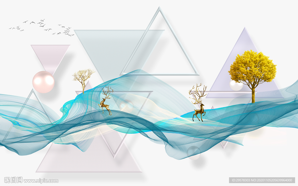 爆款欧式背景墙画 TIF分层