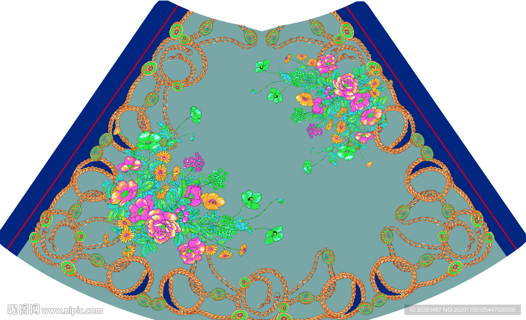 链子花 新款 裙子 分层