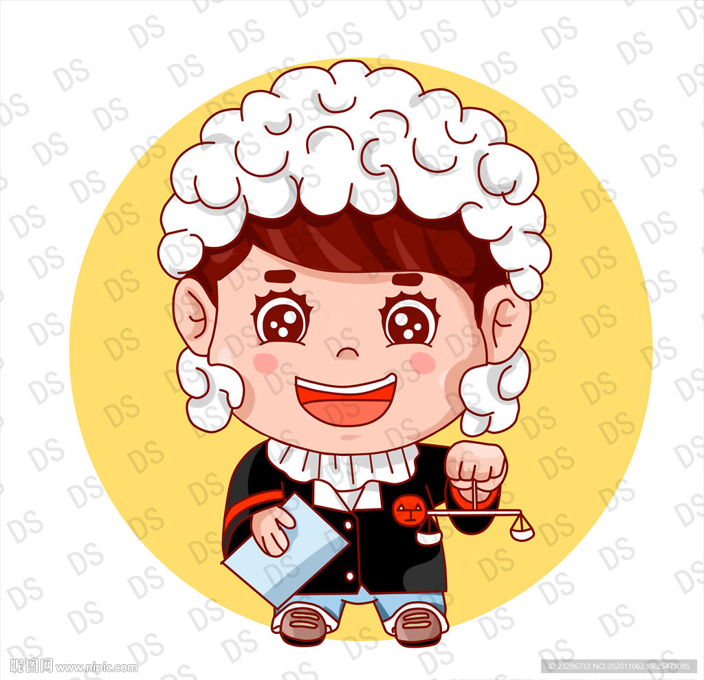 卡通可爱小法官