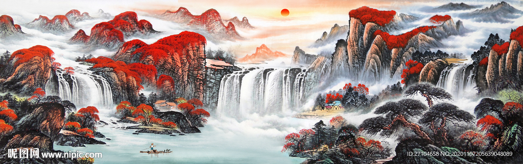 鸿运当头背景墙